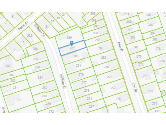 287 William Street - Lot Lines